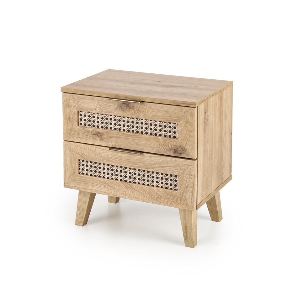 Bedside table Horeno, oak/black color, MDF, H52x50x34cm