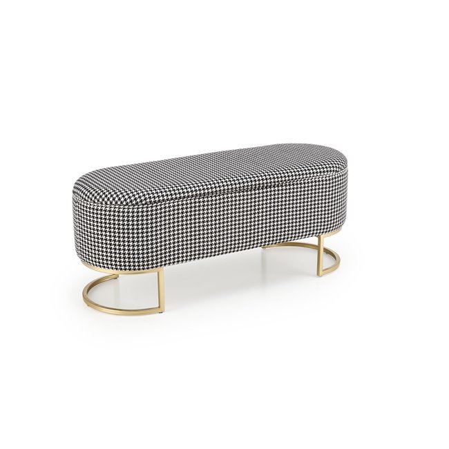 Bench with storage box Harmo, black/white/gold, H42x40x105cm