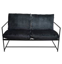 Armchair Oltenita 2 seat, black, H80x130x75cm, seat height 46cm