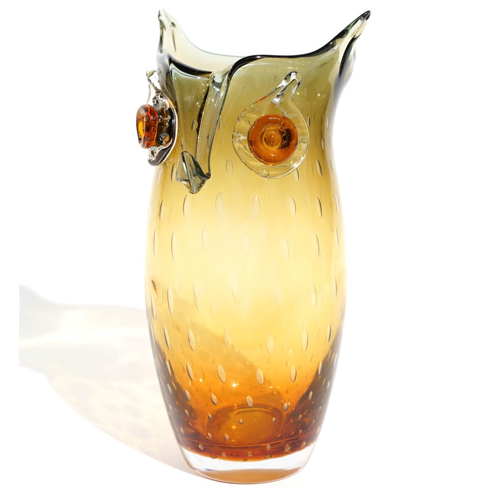 Vase Owl, glass, H27x12x14cm