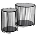 Side table set Wire Double, 2 pcs, black, H46xD45cm