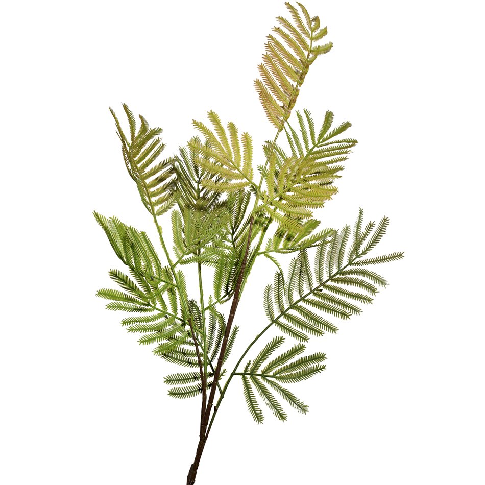Decorative plant Mimosa leaves spray, green/orange, H90cm