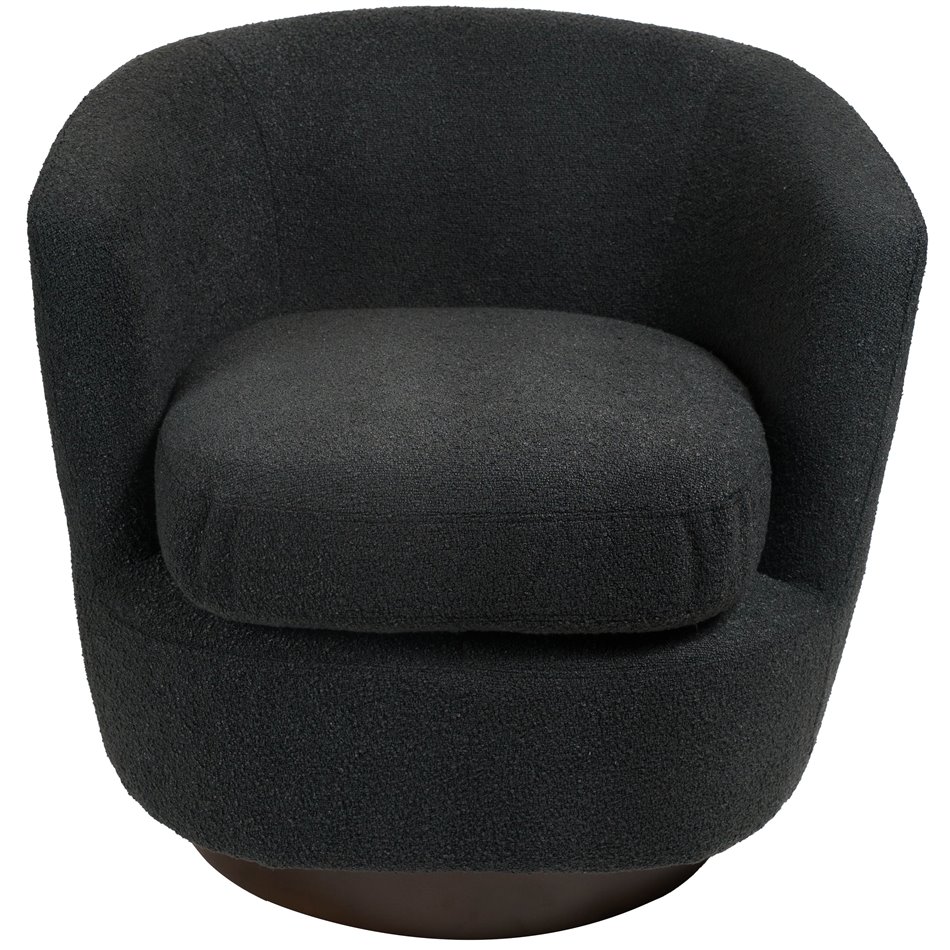 Accent chair Malbork 14, black color, H76x74x72cm, seat height 49.5cm