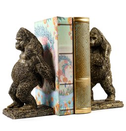 Bookend Gorilla old gold, 2 set., H24.5x13.5x12.5cm