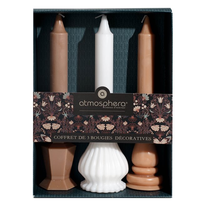 Candle Lit Pink, set 3, H25.5cm