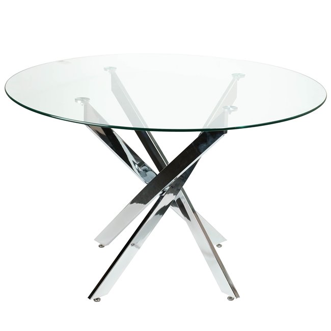 Coffe table Lacosto, clear glass 10mm, D120x75cm