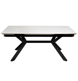 Dining table ext. Lagfors, white/ceramic,180-240x90xH76cm