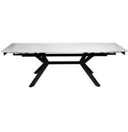 Dining table ext. Lagfors, white/ceramic,180-240x90xH76cm