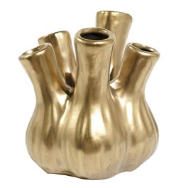 Vase golden S, ceramic, 13x16x13cm