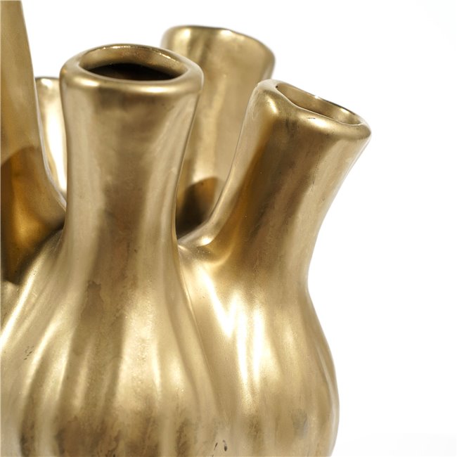 Vase golden S, ceramic, 13x16x13cm