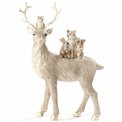 Deco Deer, white/beige, 15x19x6cm