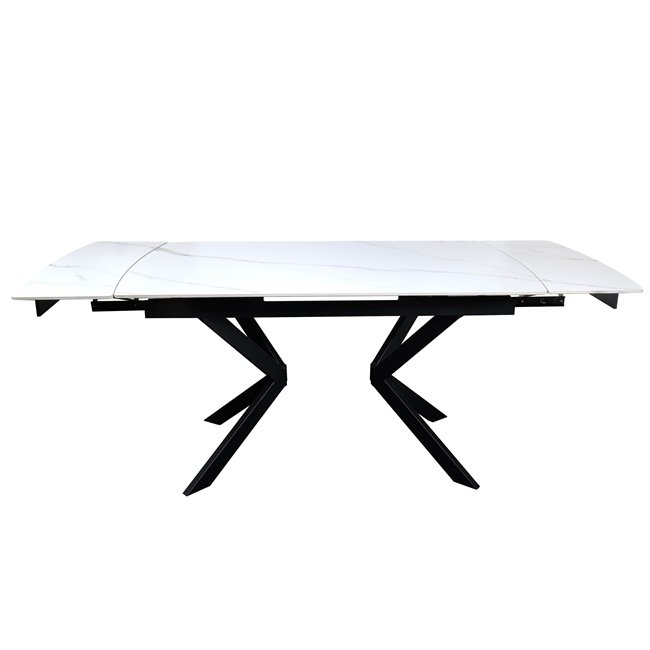 Dining table ext. Laikko WH, stone top, 140-200x80xH77cm