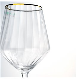 Wine glass Skatvik with gold rim, 540ml, H25cm, D10cm