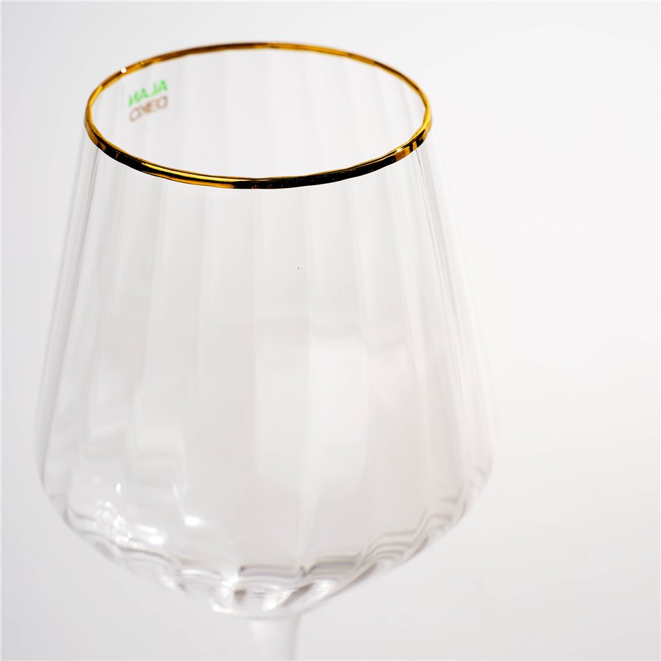 Wine glass Skatvik with gold rim, 540ml, H25cm, D10cm