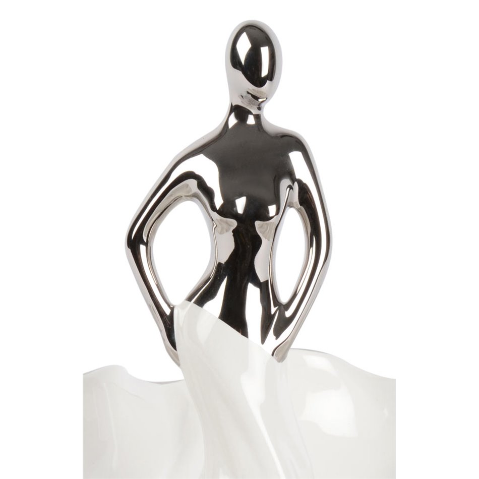 Декоративное блюдо Madame, цвет белый/серебристый, 32х30,5х22см.