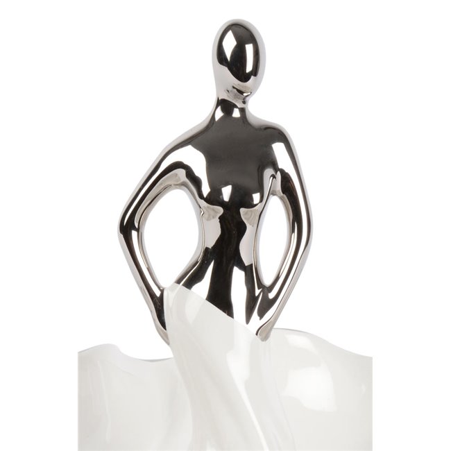 Декоративное блюдо Madame, цвет белый/серебристый, 32х30,5х22см.