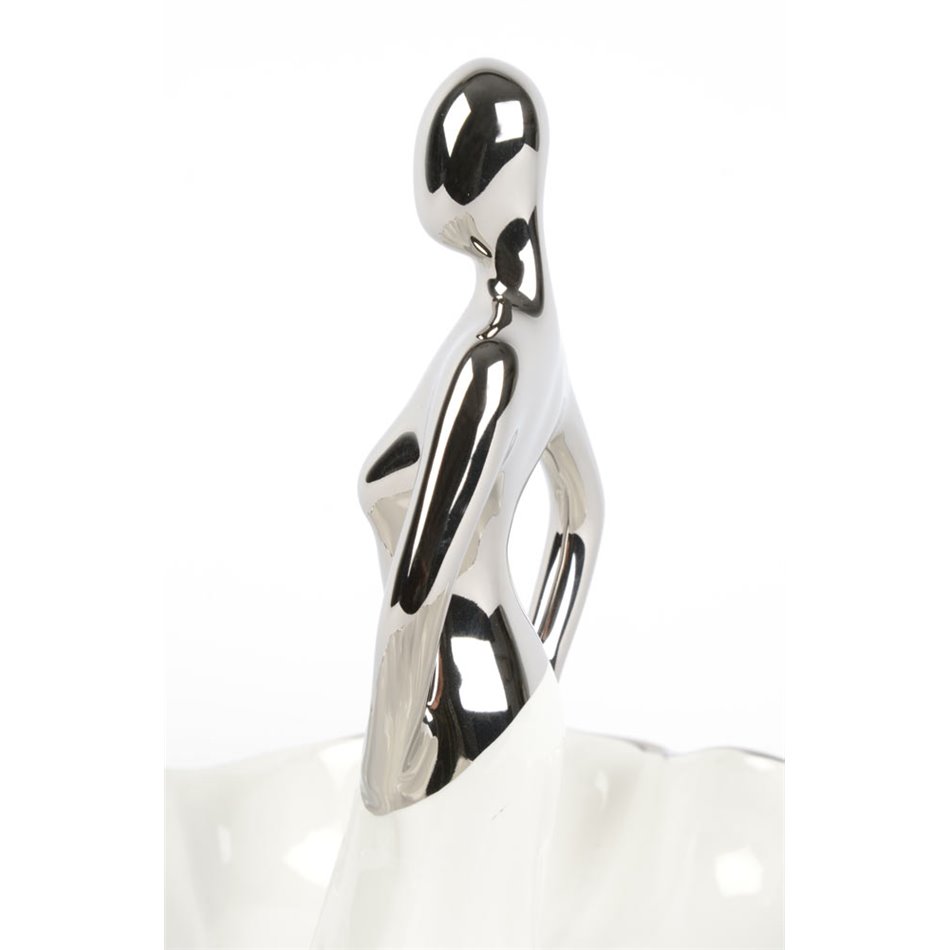 Декоративное блюдо Madame, цвет белый/серебристый, 32х30,5х22см.