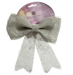 X-mas decor GOLD JUTE BOW W/GLITT, 19X24cm