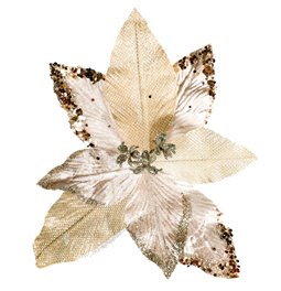 X-mas decor HANGING POINSETTIA END GLIT 23