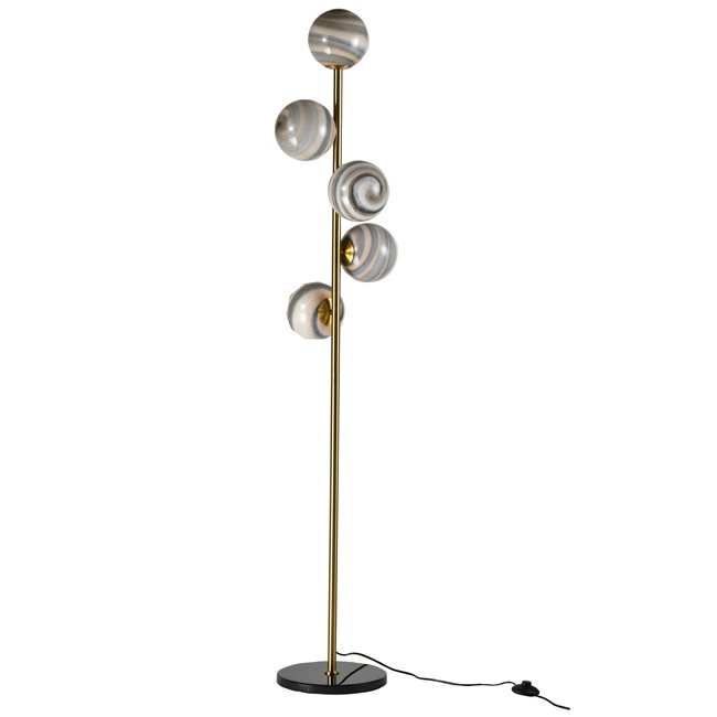 Floor lamp Rade 5, beige/brass, H170xD30cm, E14x5 40W(MAX)