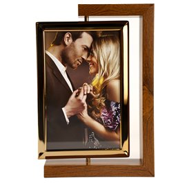 Photo frame Melody, gold/brown colors, steel, 10x15cm