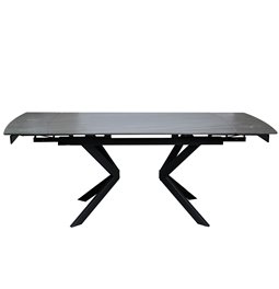 Раздвижной обеденный стол Laikko BL, спеченный камень/металл, черный, 140-200X80cm H77cm