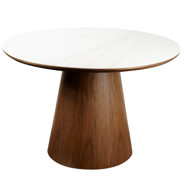 Dining table Tilly, walnut veneer, D115cm H76 cm