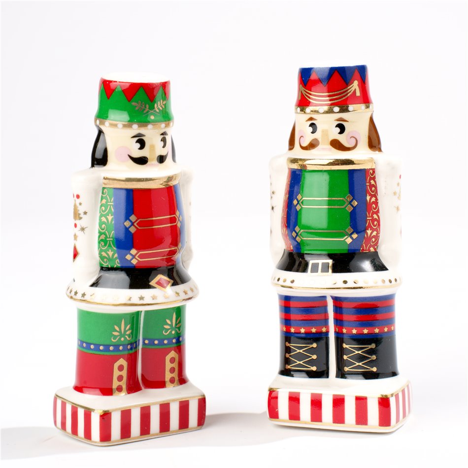 Солонка и перечница «Щелкунчик», фарфор, H9x3.5x2.5cm