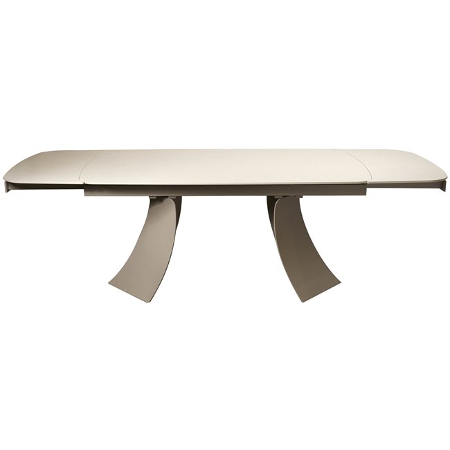 Раздвижной обеденный стол Raita 031, спеченный камень/металл, кремовый цвет, 160-240x90cm H75cm