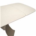 Раздвижной обеденный стол Raita 031, спеченный камень/металл, кремовый цвет, 160-240x90cm H75cm