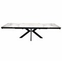 Extendable dining table Reibeka 017, sintered stone/metal, white, 160-276x90cm H75cm