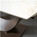 Extendable dining table Ruana 015, sintered stone/metal, cream, 160-240x90cm H75cm