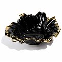 Decorat. ceramic fruit plate Garrel, black / gold color, 26x24x9cm  