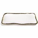 Декоративное блюдо Гави, цвет белый/золотой, 25,5х13х2,5см.