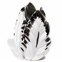 Vase Grette, white/silver color, 12x8x27cm
