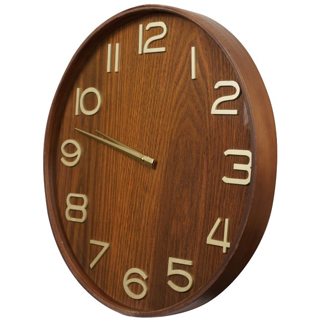 Wall clock Ivana, wood, brown, D55cm
