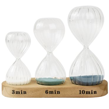 Smilšu pulkstenis Sabi, stikls/koks, H15cm, D6.3cm