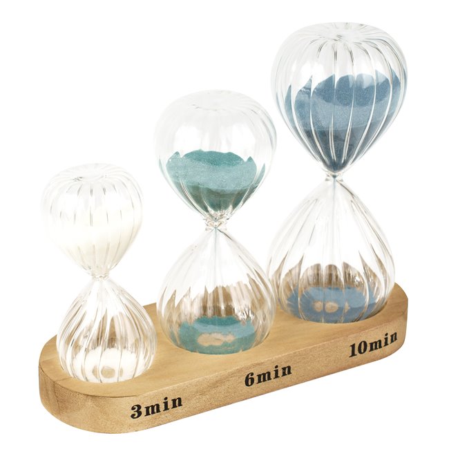 Песочные часы Sabi, стекло/дерево, H15см, D6,3см