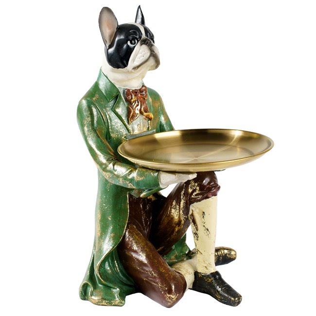 Decor French Bulldog Plate, 23.5x22x33cm