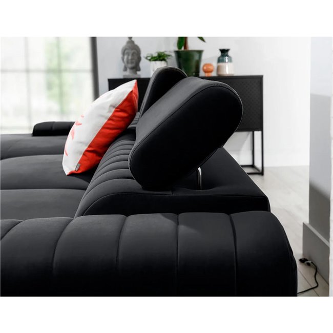 Угловой диван Elgrayson L, Velvetmat 6, серый, H98x275x205см