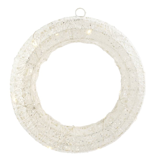 Vainags BO IND WTE WREATH 15LED, D31,5cm