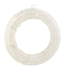 Vainags BO IND WTE WREATH 15LED, D31,5cm