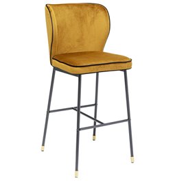 Bar stool Irina, yellow, H106x52x46.5cm, seat height 76cm