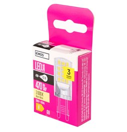Spuldze LED WW silti balta, G9 4W, 470lm, 3000K, H6x2x5cm