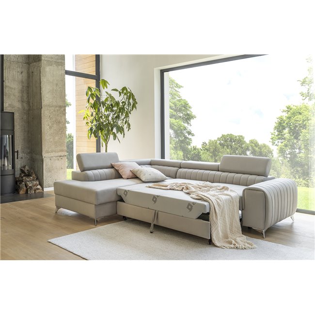 Corner sofa Elaurence L, Monolith 37, green, H92x278x205cm