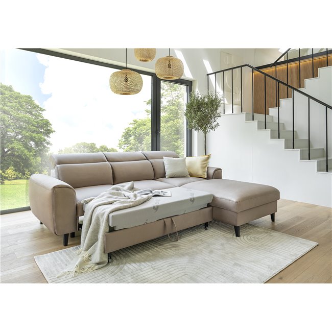 Corner sofa Elfoble R, Nube 24, salmon-colored, H100x267x196cm