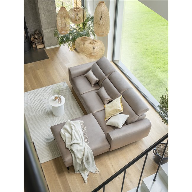 Угловой диван Elfoble R, Velvetmat 40, синий, H100x267x196см