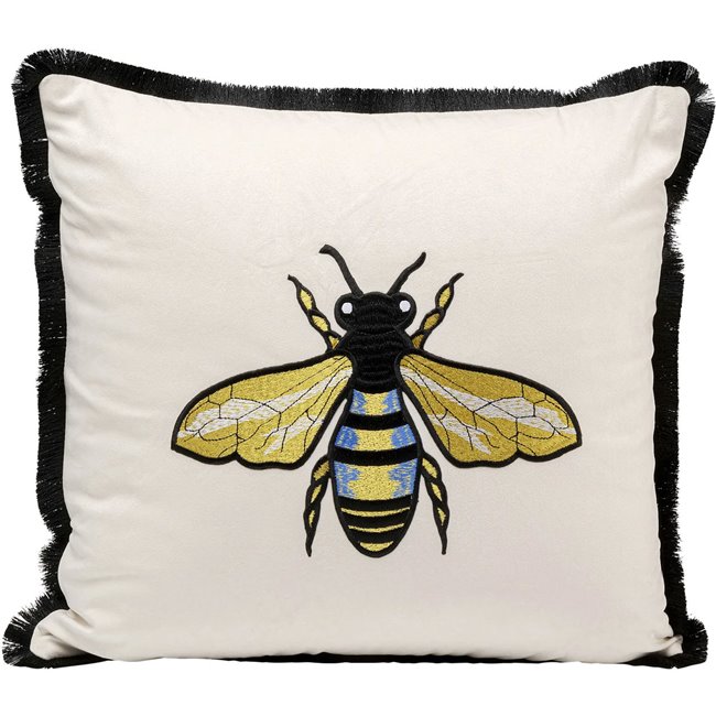 Decorative cushion Bee, white, 45x45cm
