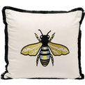 Decorative cushion Bee, white, 45x45cm