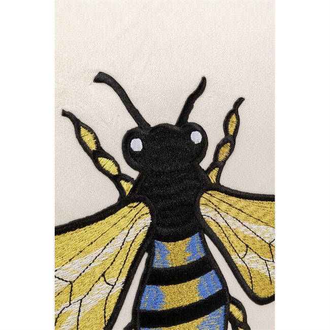 Decorative cushion Bee, white, 45x45cm